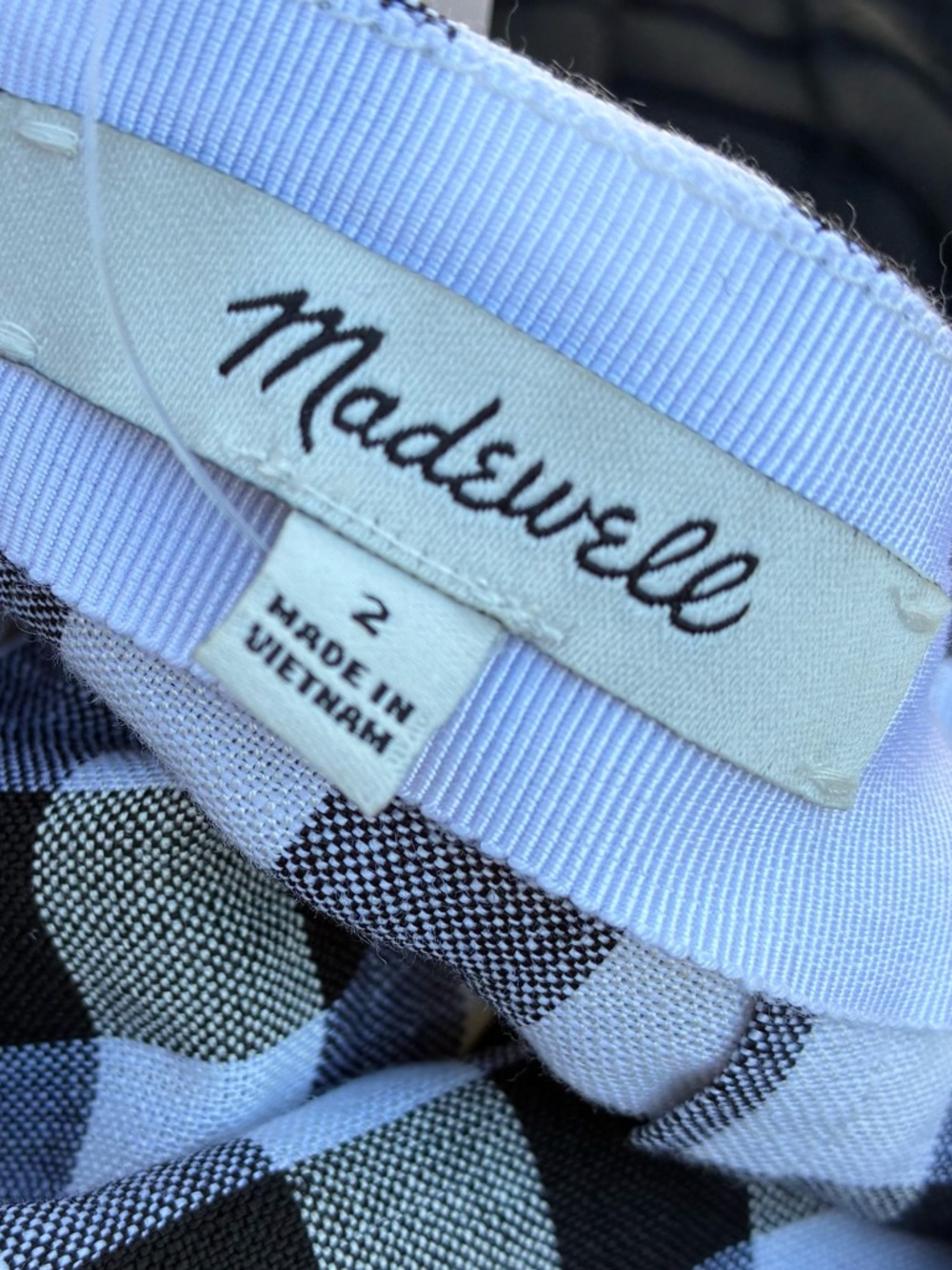 Madewell NWT Checked Wrap Skirt Sz 2 - Picture 4 of 6
